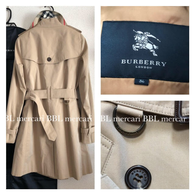 BURBERRY(バーバリー)の美品 バーバリー ロンドン 日本製 ウールライナー付き トレンチコート ベージュ レディースのジャケット/アウター(トレンチコート)の商品写真