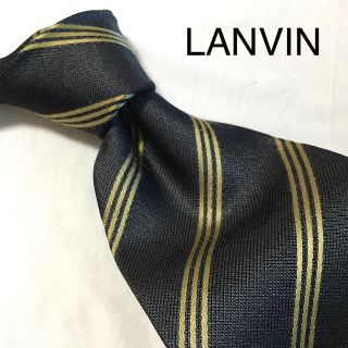 ランバン(LANVIN)のSM_NBA422様 LANVIN ネクタイ ブラック ゴールド 光沢(ネクタイ)