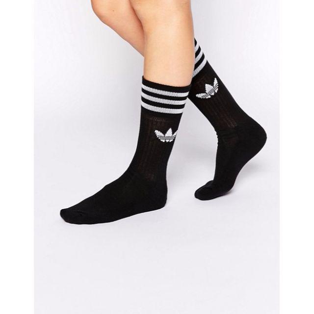 adidas(アディダス)の☆adidas/アディダス/モデル愛用SOCKS/ソックス☆BLA/WHI メンズのレッグウェア(ソックス)の商品写真