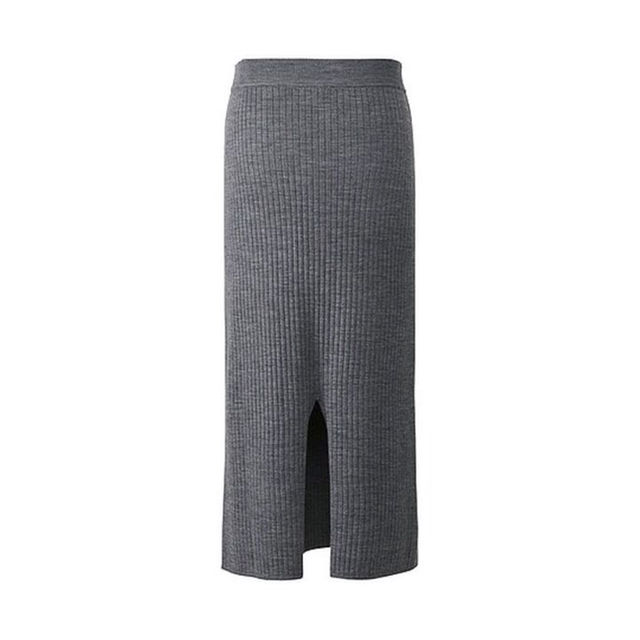 UNIQLO(ユニクロ)の新品 ユニクロ　メリノブレンドリブスカート  Sサイズ レディースのスカート(ロングスカート)の商品写真