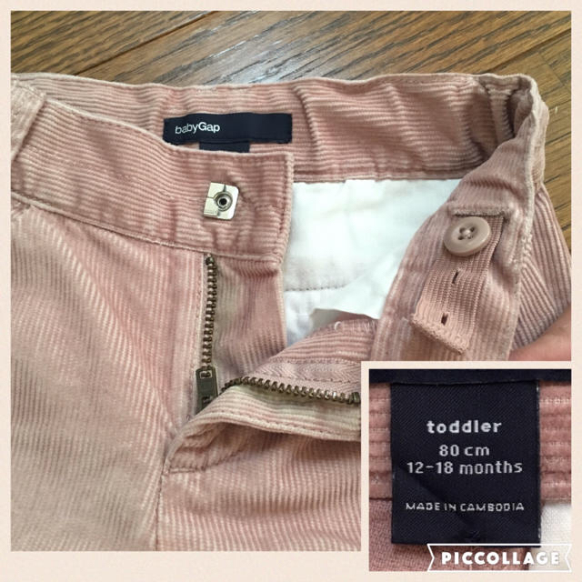 babyGAP(ベビーギャップ)の【80】美品 GAP コーデュロイ パンツ＊黒 ドット タイツ＊２点セット キッズ/ベビー/マタニティのベビー服(~85cm)(パンツ)の商品写真