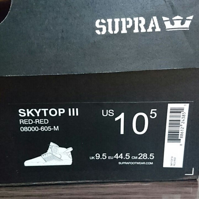 SUPRA(スープラ)のSUPRA SKYTOP３ ALLRED スープラ スカイトップ レッド メンズの靴/シューズ(スニーカー)の商品写真