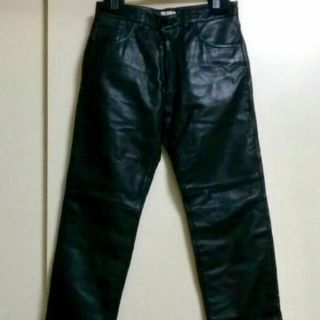 ポールスミス PAUL SMITH レザーパンツ パンツ 牛革 カウレザー 黒