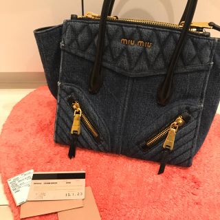 miumiu - miumiuデニムバイカートートバッグの通販 by shop ...