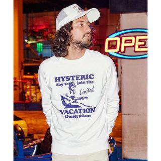 ヒステリックグラマー(HYSTERIC GLAMOUR)のHYSTERIC GLAMOUR VACATION DAY スウェット　白(スウェット)