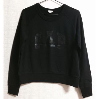 ②GAP ギャップ キッズ【160XXL】レトロ　トレーナー　女子　ブラック 黒