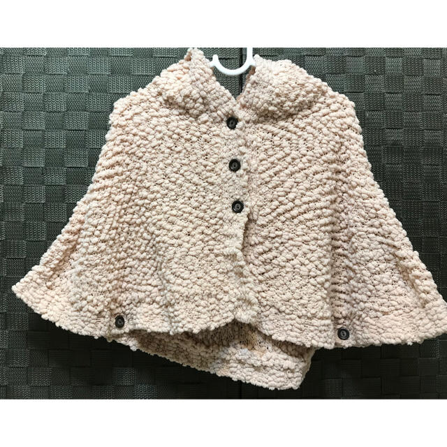 子供服 アウター Conoco ポンチョ  ピンク 90サイズ キッズ/ベビー/マタニティのキッズ服女の子用(90cm~)(ジャケット/上着)の商品写真