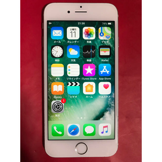 アップル(Apple)のiPhone 6s 64GB au SIMフリー済 バッテリー9/26交換済(スマートフォン本体)