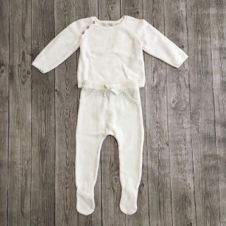 ザラキッズ(ZARA KIDS)の【美品】zara mini  コットンニット セットアップ (ニット/セーター)