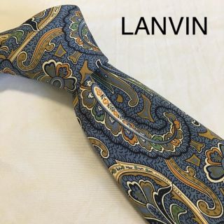 ランバン(LANVIN)の美品 LANVIN ネクタイ ブルー系 ペイズリー(ネクタイ)