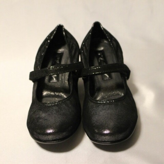 定価12800円！本皮スウェード★ブラックラメパンプス★21㎝ レディースの靴/シューズ(ハイヒール/パンプス)の商品写真