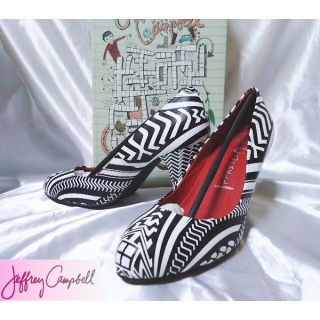 ジェフリーキャンベル(JEFFREY CAMPBELL)の★新品★Jeffrey Campbelジェフリーキャンベル★パンプス黒白22.5(ハイヒール/パンプス)