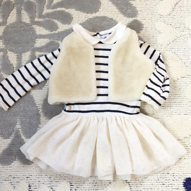 PETIT BATEAU(プチバトー)のプチバトー 3ans ファーベスト キッズ/ベビー/マタニティのキッズ服男の子用(90cm~)(その他)の商品写真