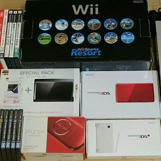 ニンテンドウ(任天堂)のWii 、3DS×2、DS、PSP 、プレステ2、ソフト(家庭用ゲームソフト)