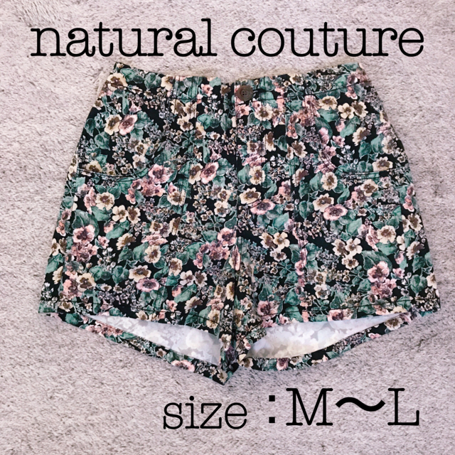 natural couture(ナチュラルクチュール)の美品♦︎natural couture 花柄 ハイウエストショートパンツ レディースのパンツ(ショートパンツ)の商品写真