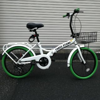 
THREE STONE 折りたたみ自転車 カゴ 荷台付(自転車本体)