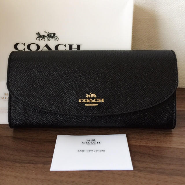 COACH コーチ ブラック スリムウォレット 黒 長財布 | フリマアプリ ラクマ