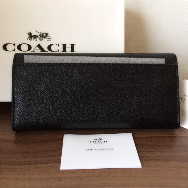 COACH コーチ ブラック スリムウォレット 黒 長財布