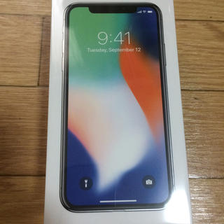 アップル(Apple)の☆最安値☆ iPhoneX 256GB シルバー 未開封(スマートフォン本体)