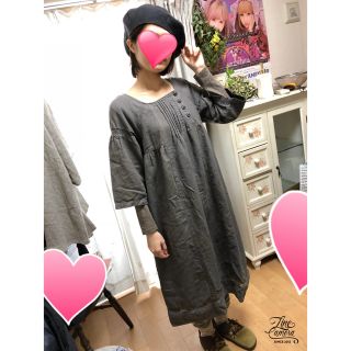 ネストローブ(nest Robe)の【新品】ネストローブ起毛リネンレース付きワンピ(ロングワンピース/マキシワンピース)