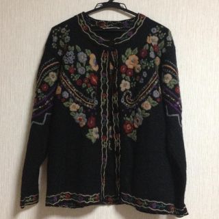 used＊黒刺繍厚手ニット(ニット/セーター)
