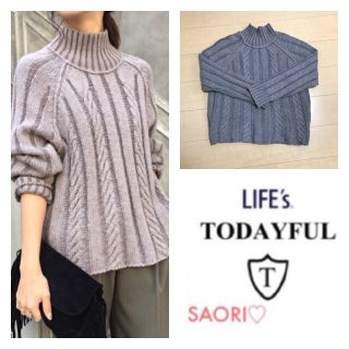 トゥデイフル(TODAYFUL)のTODAYFUL【美品】ケーブルハイネックニット★ungrid(ニット/セーター)