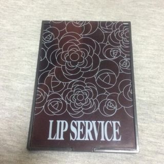 リップサービス(LIP SERVICE)のリップサービス カメリア柄ロゴミラー 黒 ノベルティ 非売品 手鏡 LIP(ミラー)