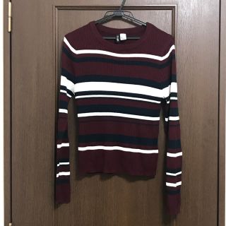 エイチアンドエム(H&M)のボーダーリブニット(ニット/セーター)