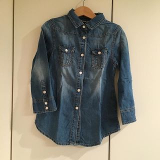 ザラキッズ(ZARA KIDS)のZARAKIDSザラキッズ デニムシャツワンピース 3-4 104cm(ワンピース)