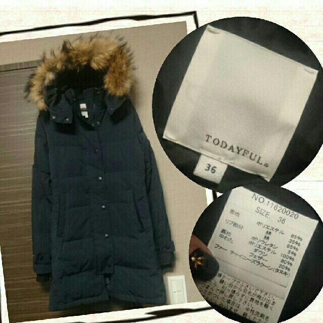 TODAYFUL(トゥデイフル)の◎ひぐぴー様専用◎ TODAYFUL フーデッドダウンコート レディースのジャケット/アウター(ダウンコート)の商品写真