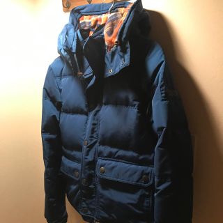 アバクロンビーアンドフィッチ(Abercrombie&Fitch)のアバクロンビー&フィッチ ダウンパーカージャケット 美品、中古、ブルー(ダウンジャケット)