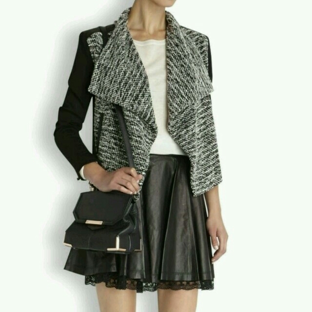 Alice+Olivia - Alice+olivia♥レザーツイードジャケットの通販 by