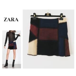 ザラ(ZARA)のZARA✴︎レザーパッチワークスカート(ミニスカート)