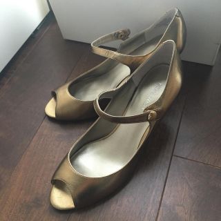 ナインウエスト(NINE WEST)のNINEWEST シャンパンゴールド パンプス 23cm ヒール7cm(ハイヒール/パンプス)