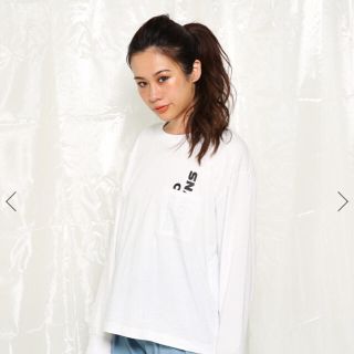 ロデオクラウンズ(RODEO CROWNS)のメッセージ箔 ロングTシャツ(Tシャツ(長袖/七分))