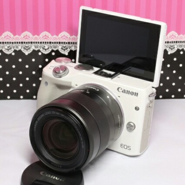 スマホ/家電/カメラフリル限定特価❤美品❤自撮りに最適❤Wi-Fi搭載機❤Canon EOS M3