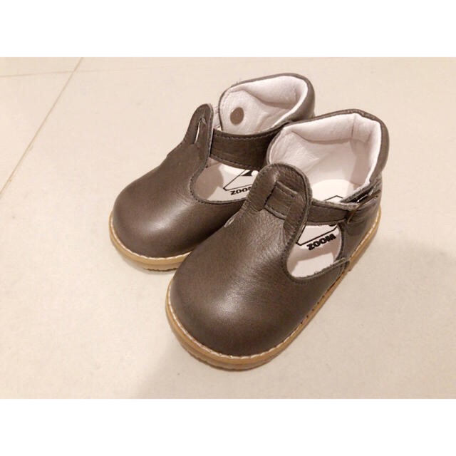 Bonpoint(ボンポワン)の12月末まで peep zoom baby T-strap13cm GREGE キッズ/ベビー/マタニティのベビー靴/シューズ(~14cm)(ブーツ)の商品写真