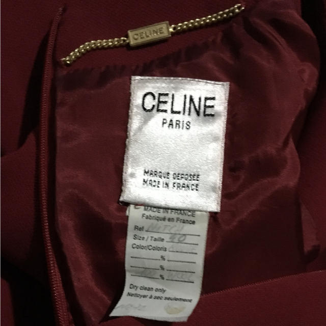 celine(セリーヌ)のセリーヌ CELINE ヴィンテージ ワンピース 金ボタン チェーン レディースのワンピース(ひざ丈ワンピース)の商品写真