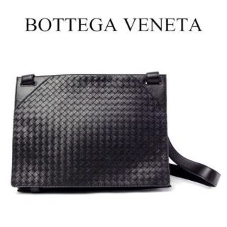 ボッテガヴェネタ(Bottega Veneta)の【極美品】イントレチャート ナッパ メッセンジャーバッグ 黒 NERO(その他)