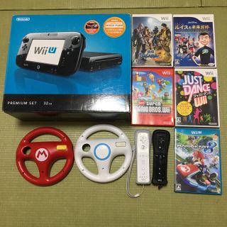 ウィーユー(Wii U)のWiiU本体 黒 ソフト5本セット(家庭用ゲーム機本体)