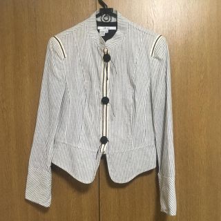 ザラ(ZARA)のZARA ストライプジャケット(ノーカラージャケット)