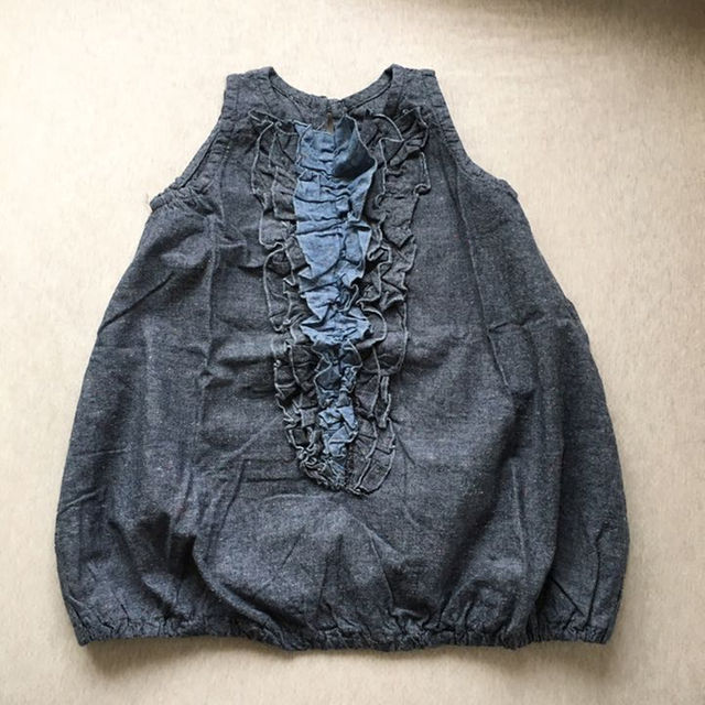 MARKEY'S(マーキーズ)のMARKEY'S カラーネップダンガリーフリルチュニック＊110 キッズ/ベビー/マタニティのキッズ服女の子用(90cm~)(その他)の商品写真