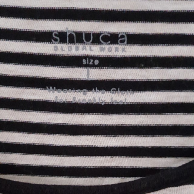 shuca(シュカ)のShuca 　ボーダーカットソー
　Ｌ レディースのトップス(カットソー(長袖/七分))の商品写真