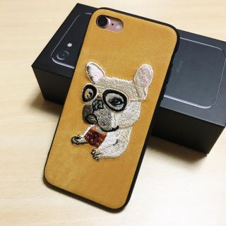 2018年 戌年 ブルドック 刺繍 可愛い iPhone7 8 ケース おしゃれ(iPhoneケース)