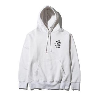 シュプリーム(Supreme)の本物！anti social social club ロゴパーカー 白 M (パーカー)