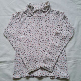 ユニクロ(UNIQLO)のユニクロ  小花柄ハイネック長袖  120サイズ  中古(Tシャツ/カットソー)