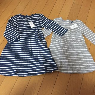 ベビーギャップ(babyGAP)のbabygap ボーダーワンピース ネイビー(ワンピース)