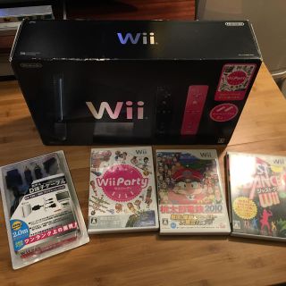 ウィー(Wii)のＷii ブラック セット(家庭用ゲーム機本体)