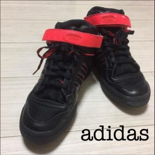 アディダス(adidas)のアディダス forum mid 黒 24㎝(スニーカー)