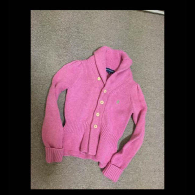 Ralph Lauren(ラルフローレン)の516女の子110本物ラルフローレンのピンクのフリルカーディガン キッズ/ベビー/マタニティのキッズ服女の子用(90cm~)(カーディガン)の商品写真